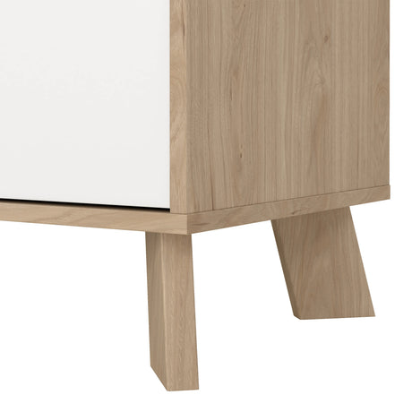 Ikast Sideboard 4 Doors 1 Drawer in Jackson Hickory and White