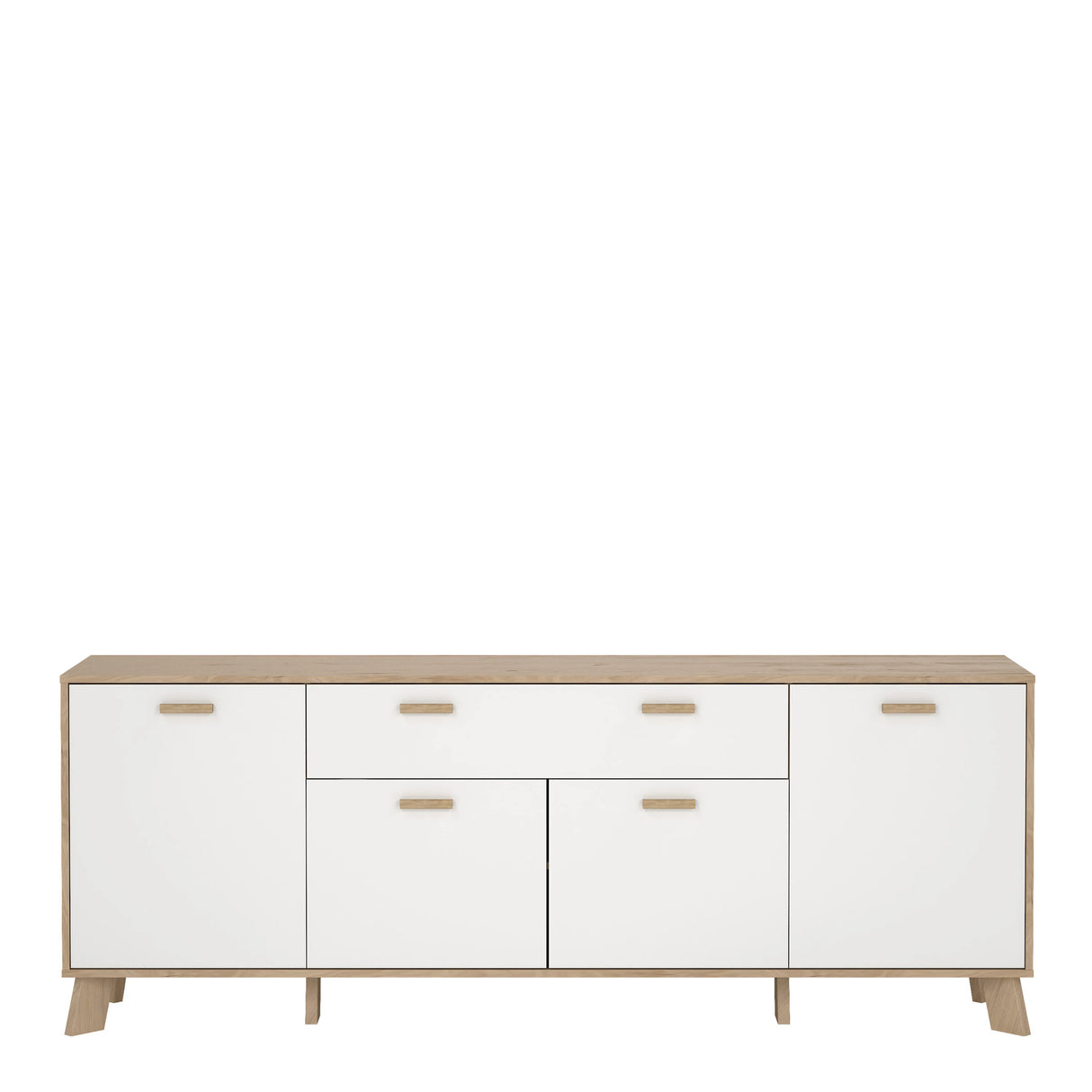Ikast Sideboard 4 Doors 1 Drawer in Jackson Hickory and White