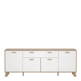 Ikast Sideboard 4 Doors 1 Drawer in Jackson Hickory and White
