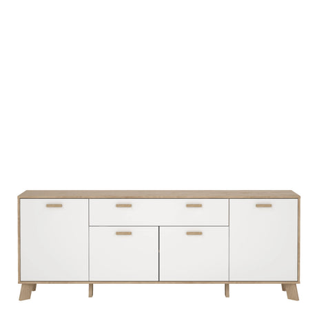 Ikast Sideboard 4 Doors 1 Drawer in Jackson Hickory and White
