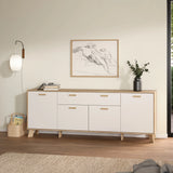 Ikast Sideboard 4 Doors 1 Drawer in Jackson Hickory and White
