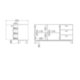 Ikast Sideboard 2 Doors 3 Drawers in Jackson Hickory and White