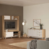 Ikast Sideboard 2 Doors 3 Drawers in Jackson Hickory and White