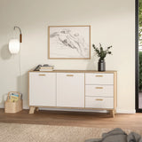Ikast Sideboard 2 Doors 3 Drawers in Jackson Hickory and White