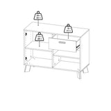 Ikast Sideboard 2 Doors 1 Drawer in Jackson Hickory and White