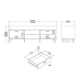 Ikast TV Unit 1 Door 2 Drawers in Jackson Hickory and White