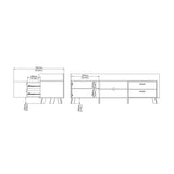 Ikast TV Unit 1 Door 2 Drawers in Jackson Hickory and White