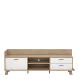 Ikast TV Unit 1 Door 2 Drawers in Jackson Hickory and White