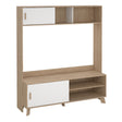 Ikast TV-Wall unit with 2 sliding doors In Jackson Hickory and White