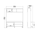 Ikast TV-Wall unit with 2 sliding doors In Jackson Hickory and White