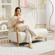 HOMCOM Small Sherpa Fabric 2 Seater Sofa Settee - Cream White