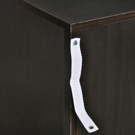 HOMCOM Bedside Cabinet with Drawer and Shelf, White Bedside Table for Bedroom, Living Room, Nightstand Side Table with Metal Rail Set of 2