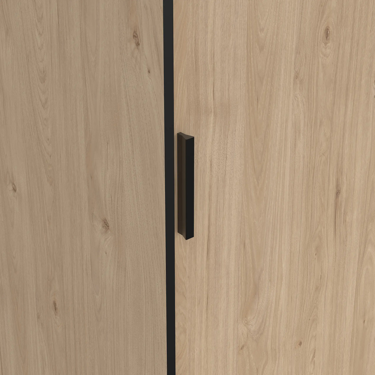 Line Wardrobe with 2 Sliding Doors 1 Sliding Door with Mirror in Jackson Hickory Oak
