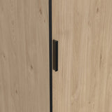 Line Wardrobe with 2 Sliding Doors 1 Sliding Door with Mirror in Jackson Hickory Oak