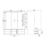 Line Wardrobe with 2 Sliding Doors 1 Sliding Door with Mirror in Jackson Hickory Oak
