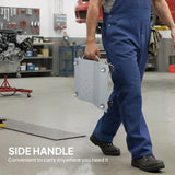 DURHAND Two-Piece Car Wheel Dolly with Swivel Casters, Non-Slip Metal Plates, 680kg Capacity, Grey