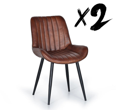 Giner and Colomer  Chair In Leather With Metal Legs