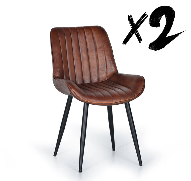 Giner and Colomer  Chair In Leather With Metal Legs