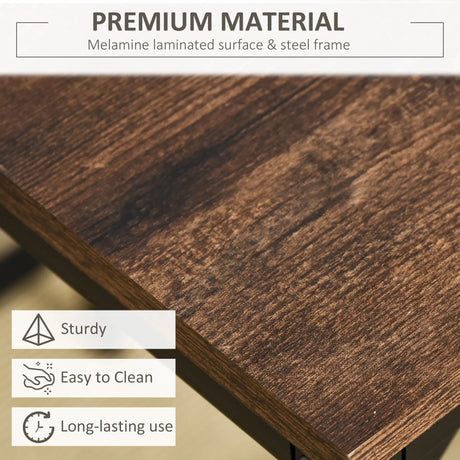 HOMCOM 5-Piece Breakfast Bar Table and Stools Set, Kitchen Bar Table Set with High Table and 4 Stools, Space Saving Compact Dining Furniture for Small Spaces, Rustic Brown