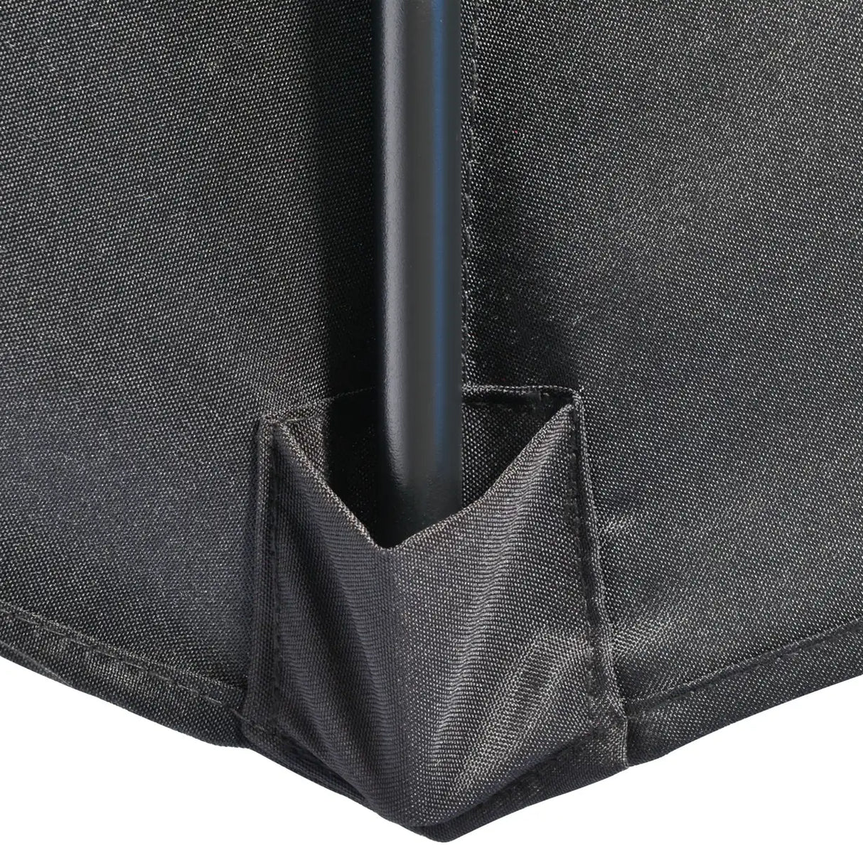 Outsunny 3(m) Half Parasol, Semi Round Umbrella with Metal Frame, Crank Handle for Balcony, Garden, Black
