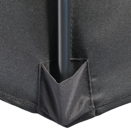 Outsunny 3(m) Half Parasol, Semi Round Umbrella with Metal Frame, Crank Handle for Balcony, Garden, Black