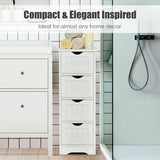 Floor Wooden Free Standing Storage Side Organizer for Bathroom-White