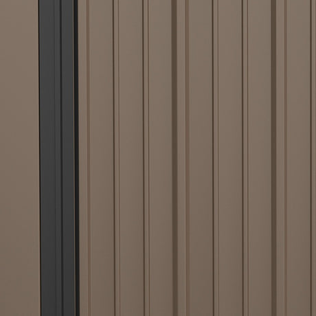 Outsunny 5.3 x 3.1ft Corrugated Steel Garden Shed - Brown