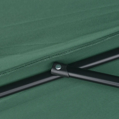 Outsunny 2.7m Garden Half Parasol, Outdoor Balcony Umbrella with 5 Steel Ribs, Patio Sun Shade, Green