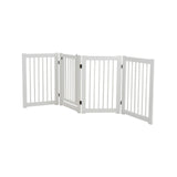 4 Panel Folding Dog Fence with Walk Through Door-White