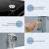 76L cooling trolley with storage space &amp; bottle opener serving trolley cool box with wheels cooling container silver