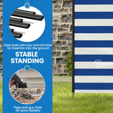 Outsunny 4 Pole Camping Windbreaks, Beach Wind Shield Shelter with Carry Bag and Steel Poles, 540cm x 150cm, Dark Blue