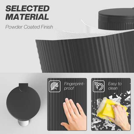 HOMCOM 30 Litre Pedal Kitchen Bin with Soft Close and Stay Open Lid, Rubbish Bin with Removable Inner Bucket for Kitchen, Office, Home, Black