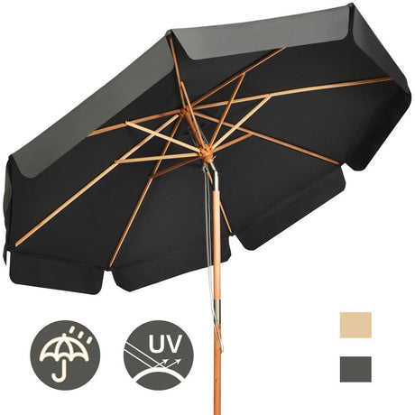 3m Garden Parasol Umbrella Garden Outdoor Sun Shade-Grey