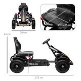 HOMCOM Metal Kids Pedal Go Kart with Adjustable Seat Inflatable Tyres Black