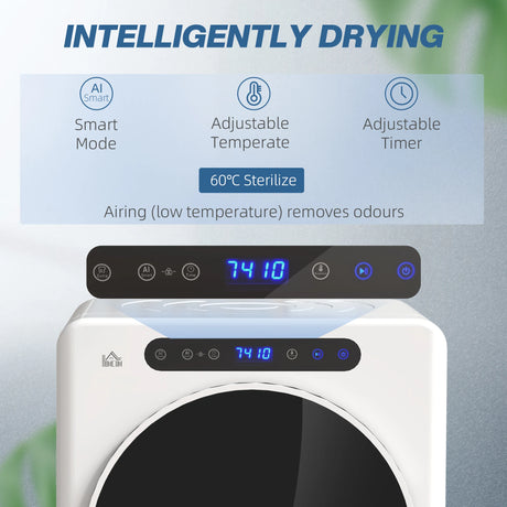 HOMCOM 4kg Compact 40-60  Tumble Dryer - White