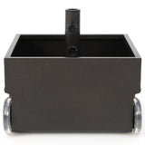 Heavy-Duty Steel Patio Market Umbrella Stand with 2 Wheels for Patio