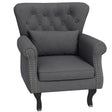 HOMCOM Chesterfield-Style Accent Chair - Grey