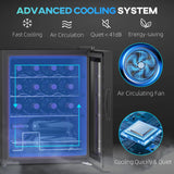 HOMCOM 42L 16-Bottle Wine Cooler Fridge - Black