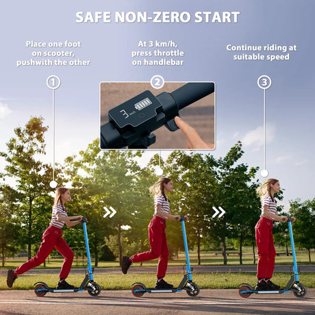 SPORTNOW Folding Electric Scooter for Kids, with Dual Brakes, Front Suspension, LED Colourful Lights, Blue