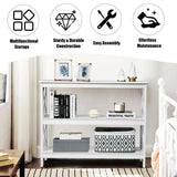 Industrial 3-Tier Console Table with Storage Shelf-White