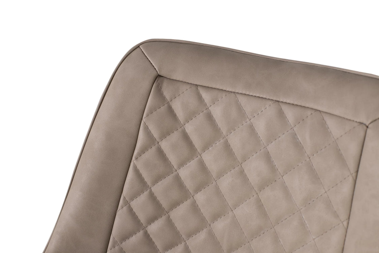 Giner and Colomer - Set Of 2 Chairs In Beige PU With Diamond Stitching & Black Steel Legs