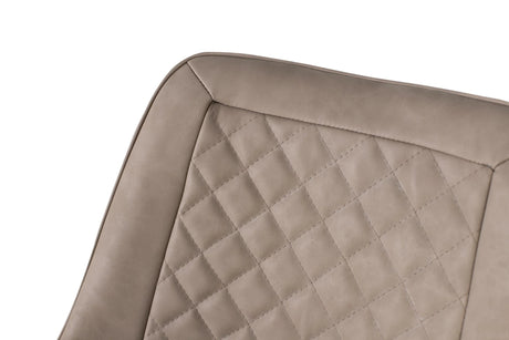 Giner and Colomer - Set Of 2 Chairs In Beige PU With Diamond Stitching & Black Steel Legs