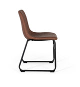 Giner and Colomer - Set Of 4 Brown PU Chairs With Matte Black Steel Legs