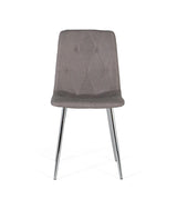 Giner and Colomer - Set Of 4 Grey Fabric Chairs With Chrome Steel Legs