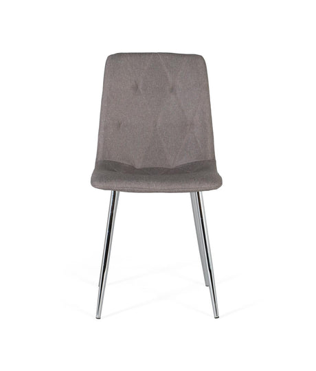 Giner and Colomer - Set Of 4 Grey Fabric Chairs With Chrome Steel Legs