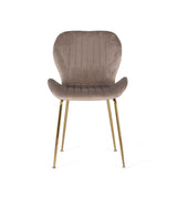 Giner and Colomer - Set Of 4 Light Grey Velvet Chairs With Gold Chrome Legs
