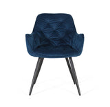 Giner and Colomer - Set Of 2 Electric Blue Velvet Chairs With Black Tubular Legs
