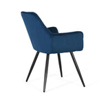 Giner and Colomer - Set Of 2 Electric Blue Velvet Chairs With Black Tubular Legs