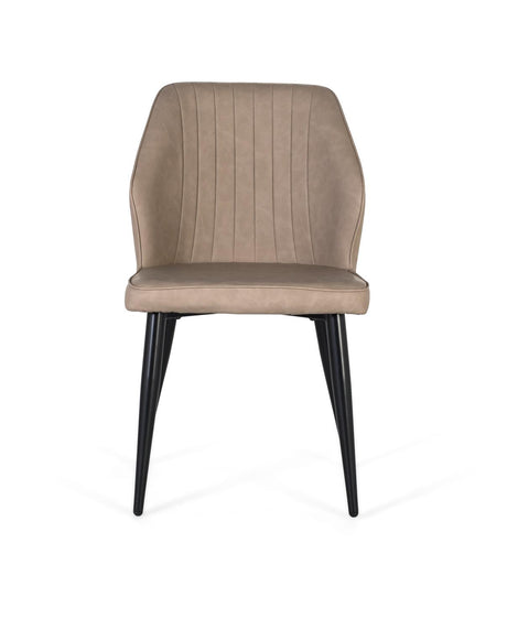 Giner and Colomer - Set Of 2 Grey PU Chairs With Matte Black Steel Tubing