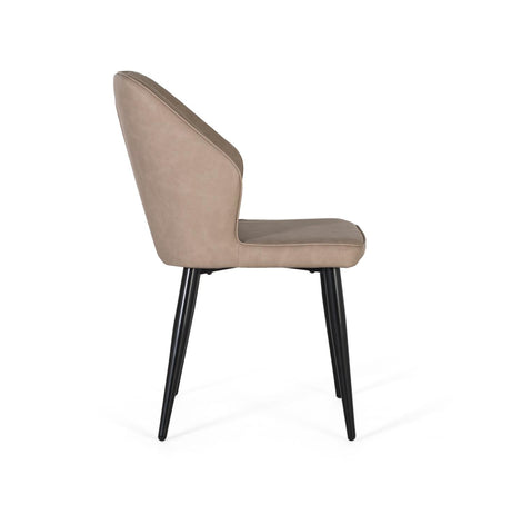 Giner and Colomer - Set Of 2 Grey PU Chairs With Matte Black Steel Tubing